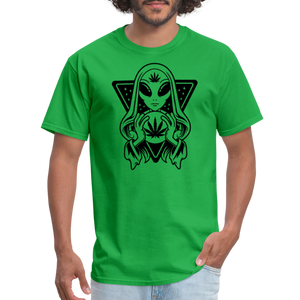 Alien, weed, crystal ball - Unisex Classic T-Shirt - bright green