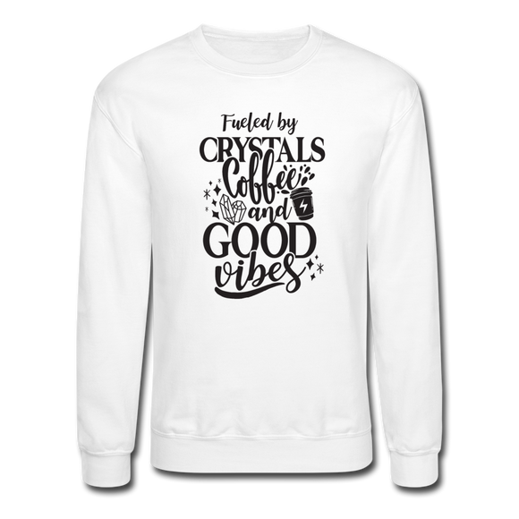 Fueled by crystals and coffee - Unisex Crewneck Sweatshirt - white
