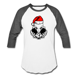 Christmas alien - Baseball T-Shirt - white/charcoal