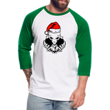 Christmas alien - Baseball T-Shirt - white/kelly green