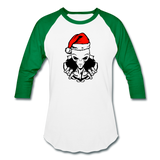 Christmas alien - Baseball T-Shirt - white/kelly green