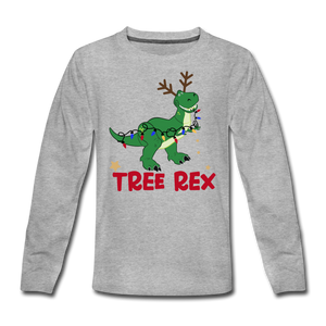 Tree Rex - Kids' Premium Long Sleeve T-Shirt - heather gray