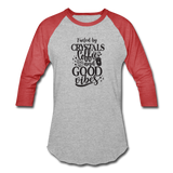 Fueled by Coffee - Baseball T-Shirt - heather gray/red