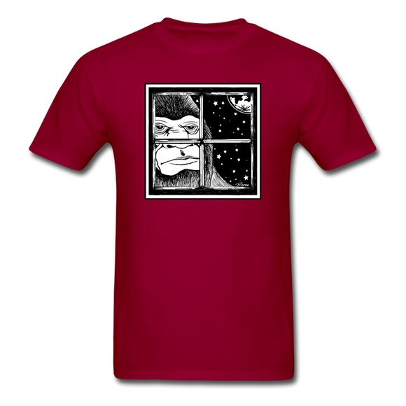 Peeking Bigfoot - Unisex Classic T-Shirt - dark red