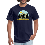 Bigfoot, can't stop fishing - Unisex Classic T-Shirt - navy