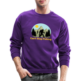 Bigfoot, can't stop fishing - Crewneck Sweatshirt - purple