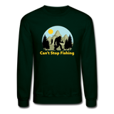 Bigfoot, can't stop fishing - Crewneck Sweatshirt - forest green