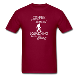 Coffee gets me started...Unisex Classic T-Shirt - burgundy