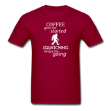 Coffee gets me started...Unisex Classic T-Shirt - dark red