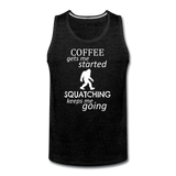 Coffee gets me started (white) - Men’s Premium Tank - charcoal grey