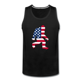 American flag in Bigfoot - Men’s Premium Tank - black