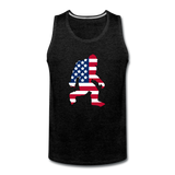 American flag in Bigfoot - Men’s Premium Tank - charcoal grey