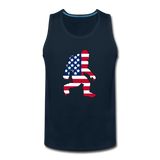 American flag in Bigfoot - Men’s Premium Tank - deep navy