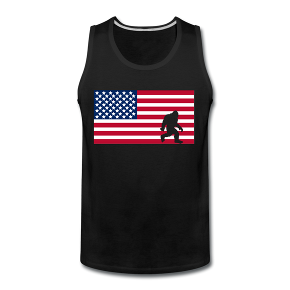 Bigfoot in American Flag - Men’s Premium Tank - black