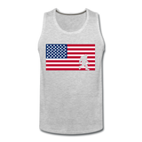 Bigfoot in American Flag - Men’s Premium Tank - heather gray
