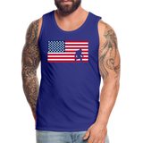 Bigfoot in American Flag - Men’s Premium Tank - royal blue