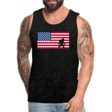 Bigfoot in American Flag - Men’s Premium Tank - charcoal grey