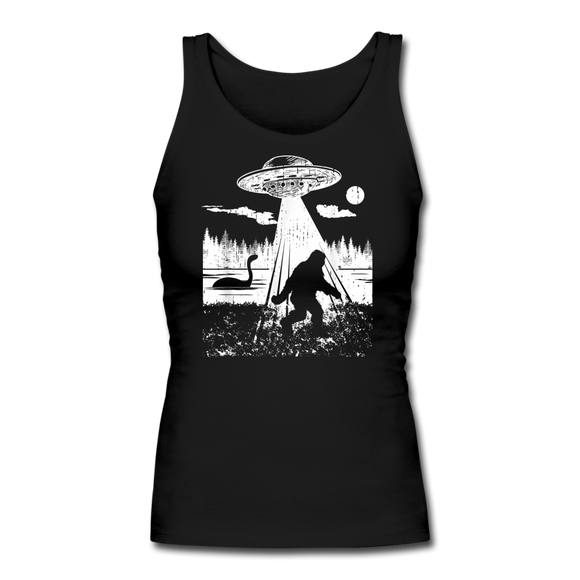 All my friends are cryptids - Women's Longer Length Fitted Tank - black