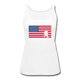 Bigfoot in American Flag - Women’s Premium Tank Top - white