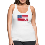 Bigfoot in American Flag - Women’s Premium Tank Top - white