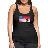Bigfoot in American Flag - Women’s Premium Tank Top - black