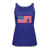 Bigfoot in American Flag - Women’s Premium Tank Top - royal blue