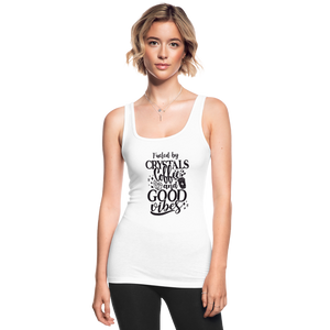 Fueled by crystals and coffee - Women's Longer Length Fitted Tank - white