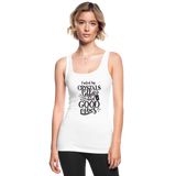 Fueled by crystals and coffee - Women's Longer Length Fitted Tank - white
