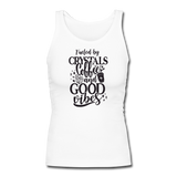 Fueled by crystals and coffee - Women's Longer Length Fitted Tank - white