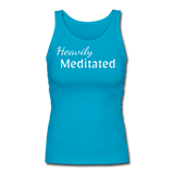 Heavily Meditated - Women's Longer Length Fitted Tank - turquoise