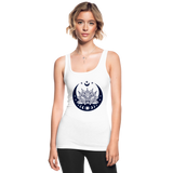 Lotus and Moon - Women's Longer Length Fitted Tank - white