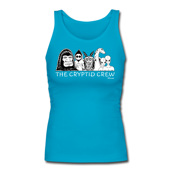 The Cryptid Crew - Women's Longer Length Fitted Tank - turquoise