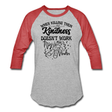 Try Voodoo - Unisex Baseball T-Shirt - heather gray/red