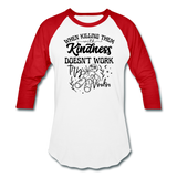 Try Voodoo - Unisex Baseball T-Shirt - white/red