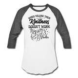 Try Voodoo - Unisex Baseball T-Shirt - white/charcoal