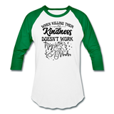 Try Voodoo - Unisex Baseball T-Shirt - white/kelly green