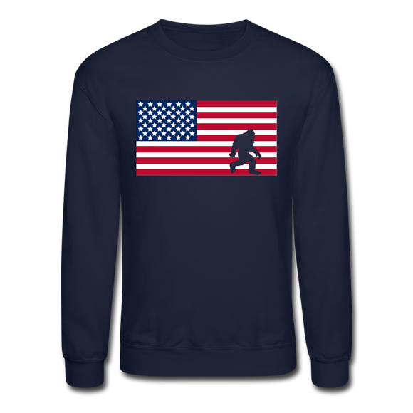 Patriotic Bigfoot - Unisex Crewneck Sweatshirt - navy