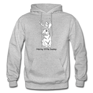 Horny little bunny - Gildan Heavy Blend Unisex Adult Hoodie - heather gray