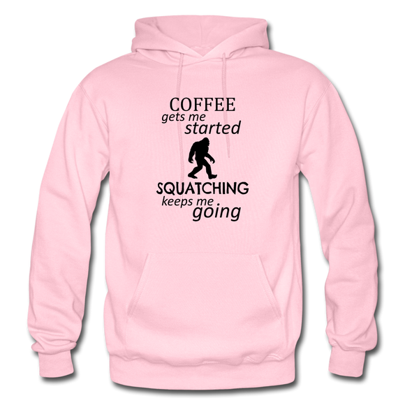 Coffee gets me started...Gildan Heavy Blend Adult Hoodie - light pink